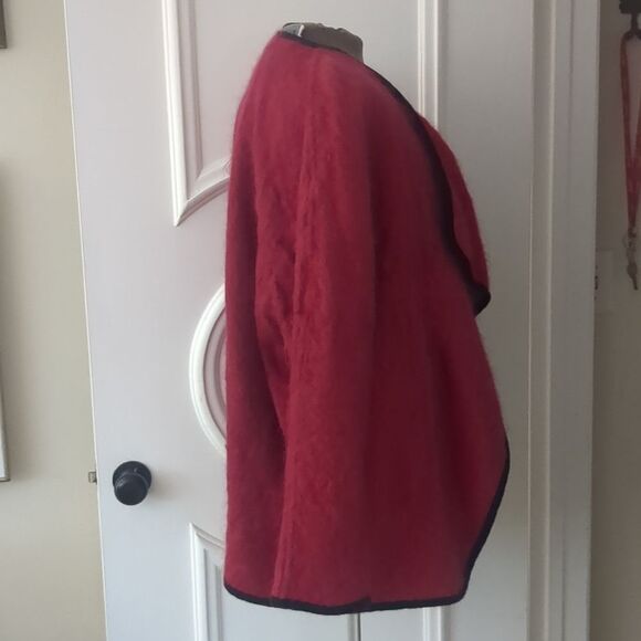 Tony Lambert Collections VTG Coat Size 12 Womens Red Open Front Cardigan Jacket - Picture 2 of 13